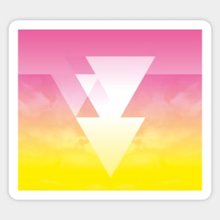 Pink and yellow sky with clouds Sticker